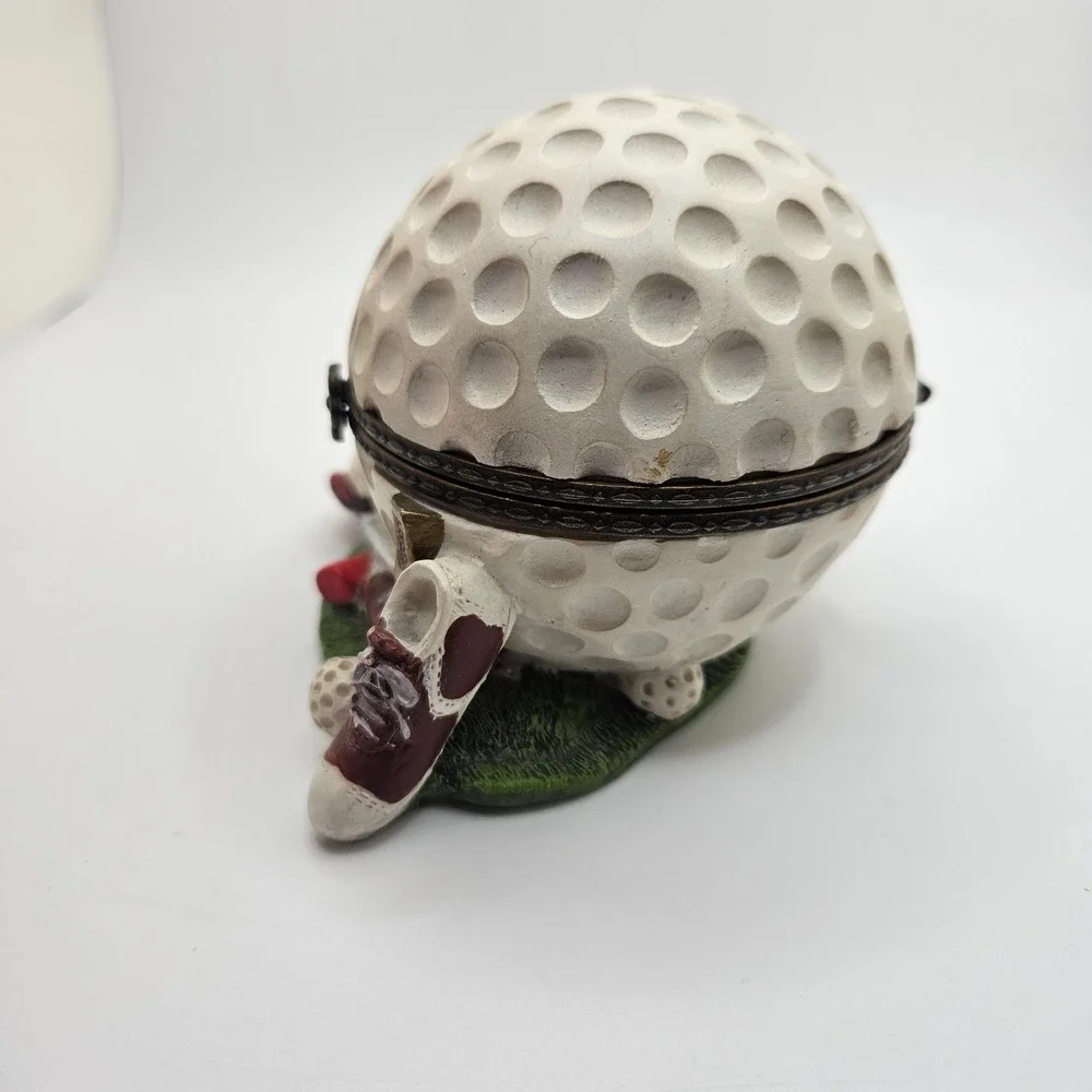 Golf‎ Ball Trinket Box Hinged Keepsake Holder Golfer Gift Decor